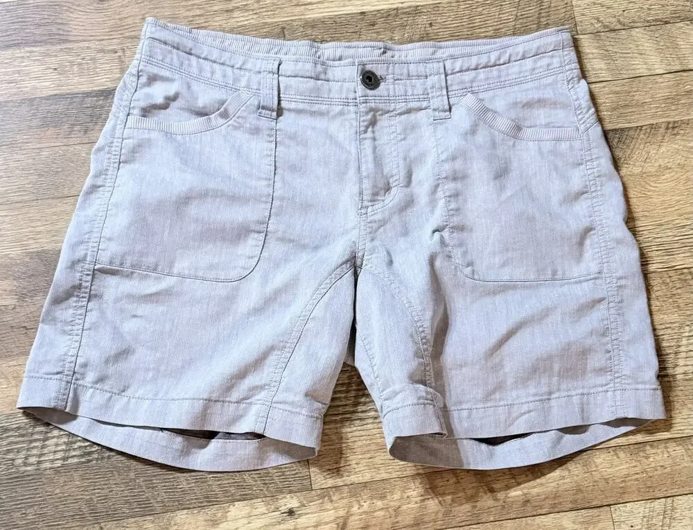 KUHL Cabo Linen Blend Shorts Womens Size 8 Outdoor Beach Boat UPF 50+ EUC